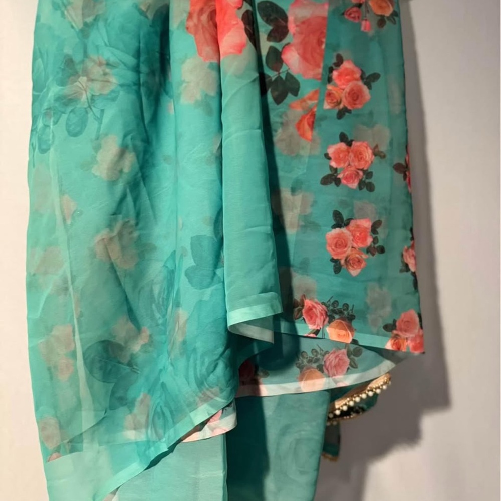 Floral Sheer Unstitched sarees